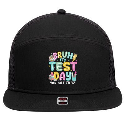 It’s Test Day Rock The School Test Day Teacher 7 Panel Mesh Trucker Snapback Hat