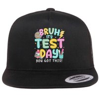 It’s Test Day Rock The School Test Day Teacher Flat Bill Trucker Hat