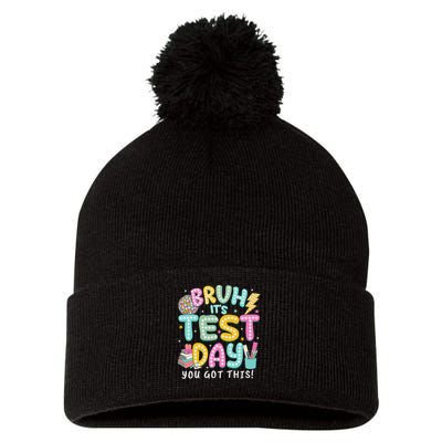 It’s Test Day Rock The School Test Day Teacher Pom Pom 12in Knit Beanie
