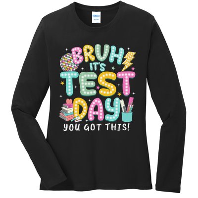 It’s Test Day Rock The School Test Day Teacher Ladies Long Sleeve Shirt