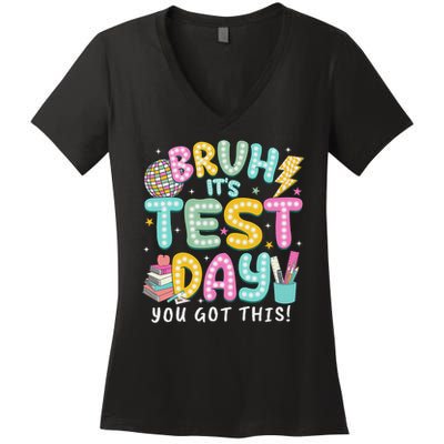 It’s Test Day Rock The School Test Day Teacher Women's V-Neck T-Shirt