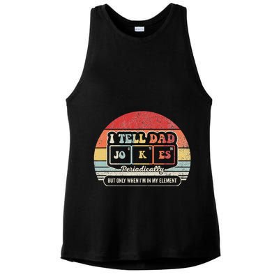 I Tell Dad Jokes Periodically Retro Style Ladies PosiCharge Tri-Blend Wicking Tank