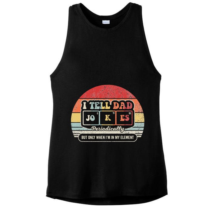 I Tell Dad Jokes Periodically Retro Style Ladies PosiCharge Tri-Blend Wicking Tank