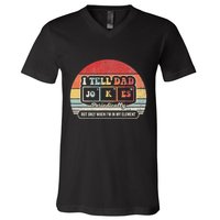 I Tell Dad Jokes Periodically Retro Style V-Neck T-Shirt