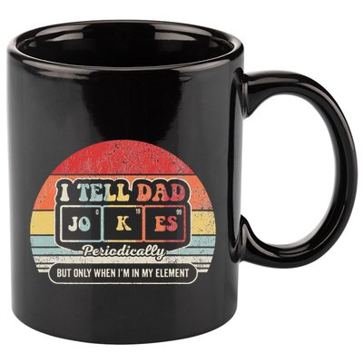 I Tell Dad Jokes Periodically Retro Style 11oz C Handle Ceramic Mug