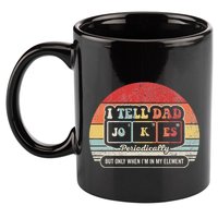 I Tell Dad Jokes Periodically Retro Style 11oz C Handle Ceramic Mug