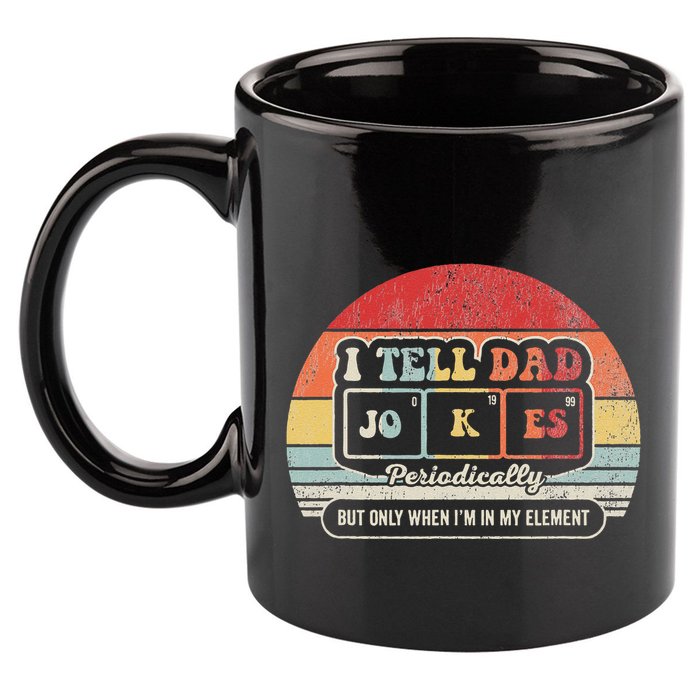 I Tell Dad Jokes Periodically Retro Style 11oz C Handle Ceramic Mug