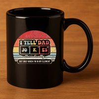 I Tell Dad Jokes Periodically Retro Style 11oz C Handle Ceramic Mug