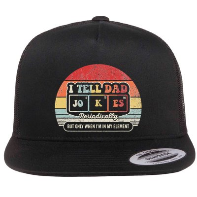 I Tell Dad Jokes Periodically Retro Style Flat Bill Trucker Hat