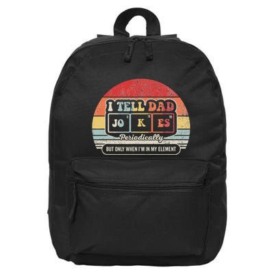 I Tell Dad Jokes Periodically Retro Style 16 in Basic Backpack