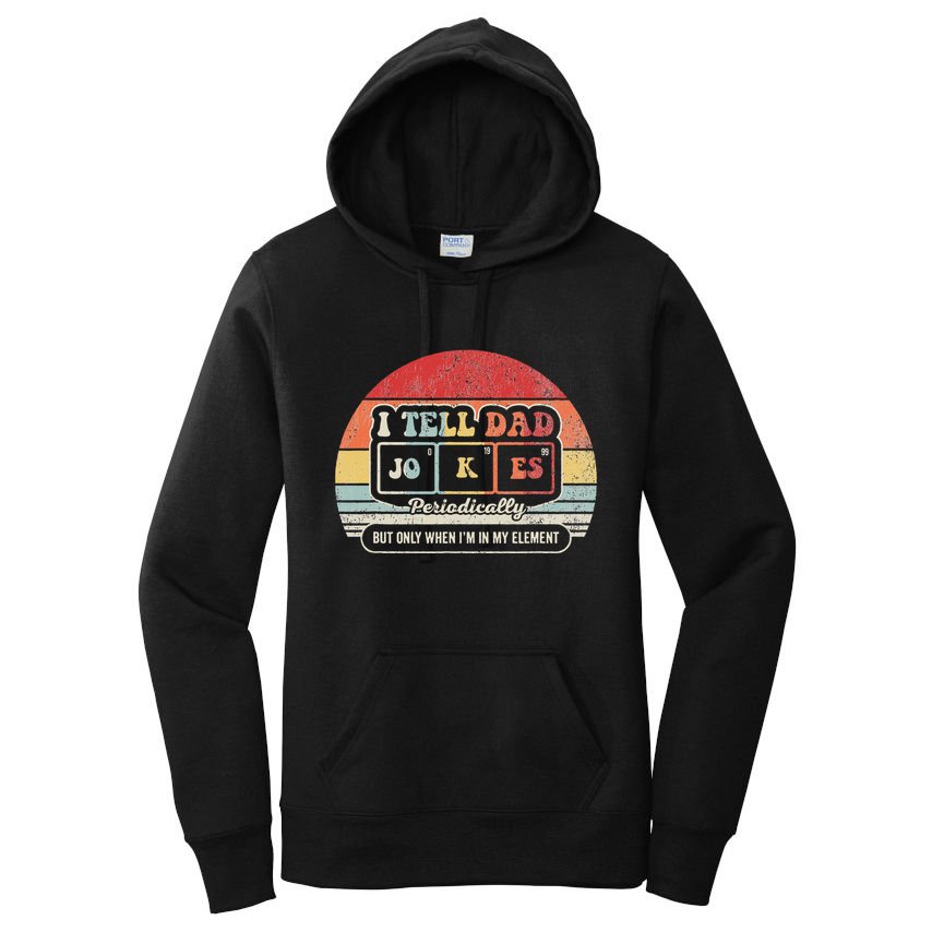 I Tell Dad Jokes Periodically Retro Style Women's Pullover Hoodie