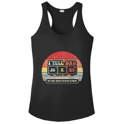 I Tell Dad Jokes Periodically Retro Style Ladies PosiCharge Competitor Racerback Tank