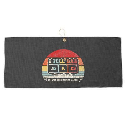 I Tell Dad Jokes Periodically Retro Style Large Microfiber Waffle Golf Towel