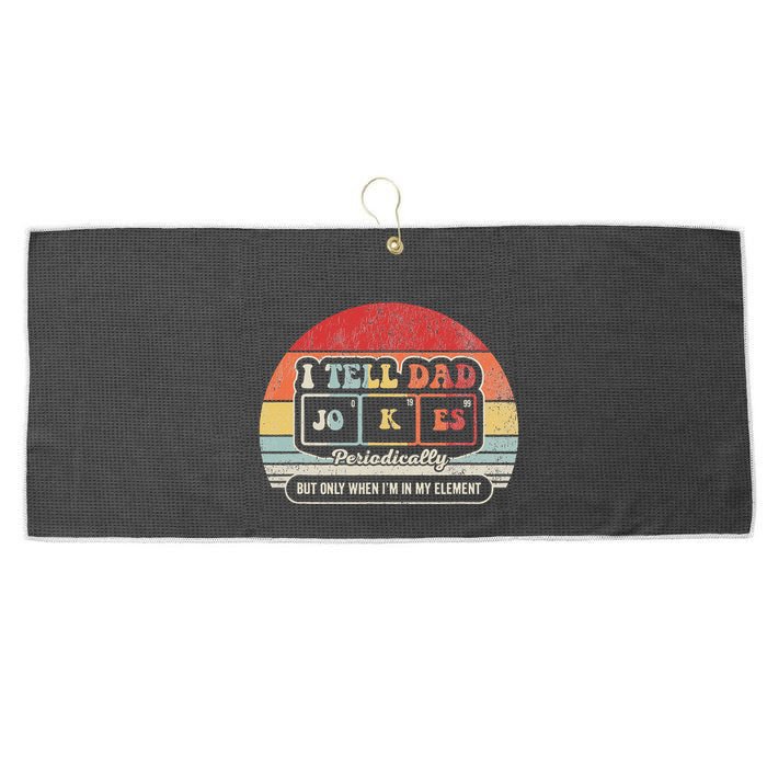 I Tell Dad Jokes Periodically Retro Style Large Microfiber Waffle Golf Towel