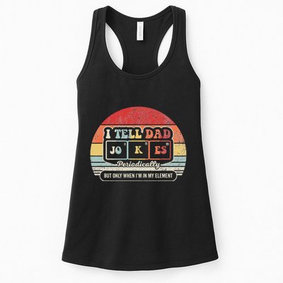 I Tell Dad Jokes Periodically Retro Style Womens Tank Top