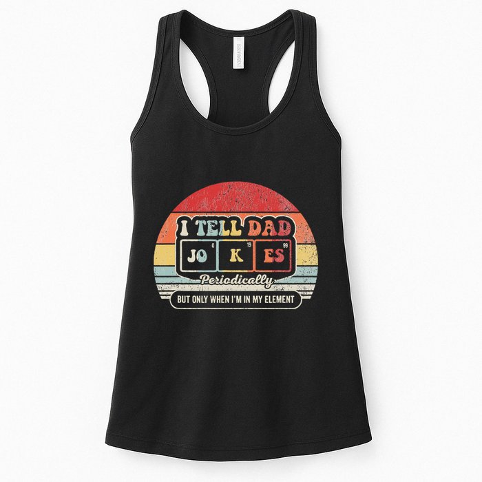 I Tell Dad Jokes Periodically Retro Style Womens Tank Top