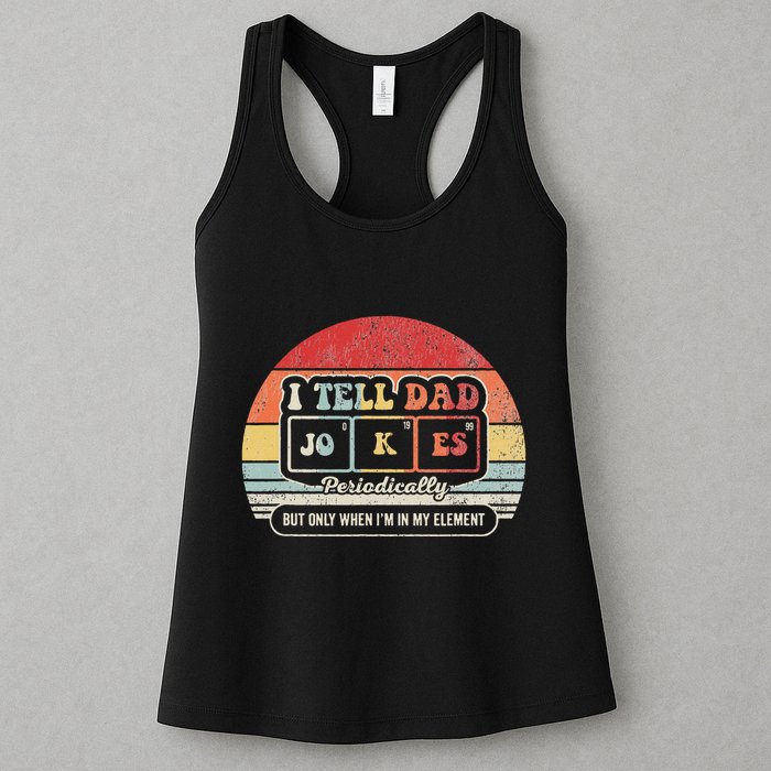 I Tell Dad Jokes Periodically Retro Style Womens Tank Top