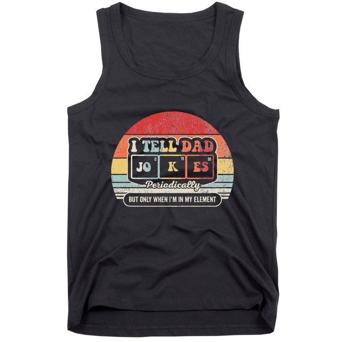 I Tell Dad Jokes Periodically Retro Style Tank Top