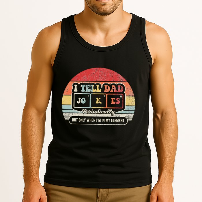 I Tell Dad Jokes Periodically Retro Style Tank Top