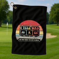 I Tell Dad Jokes Periodically Retro Style Golf Towel