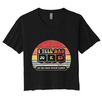 I Tell Dad Jokes Periodically Retro Style Crop Top