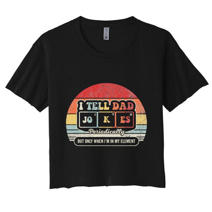I Tell Dad Jokes Periodically Retro Style Crop Top
