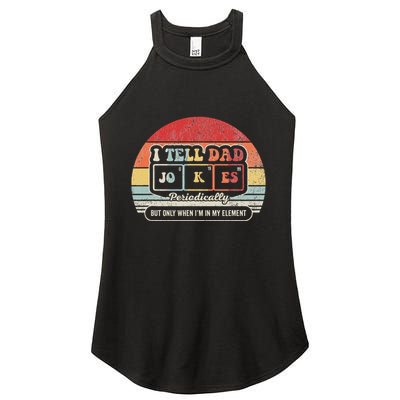 I Tell Dad Jokes Periodically Retro Style Women's Perfect Tri Rocker Tank