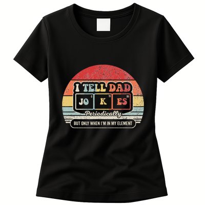 I Tell Dad Jokes Periodically Retro Style Womens T-Shirt
