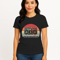 I Tell Dad Jokes Periodically Retro Style Womens T-Shirt