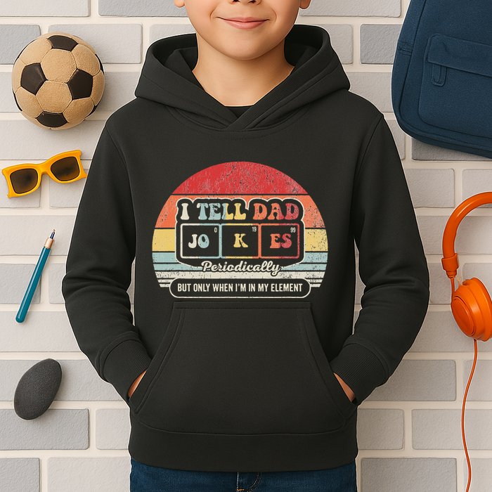 I Tell Dad Jokes Periodically Retro Style Kids Hoodie