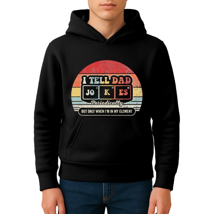 I Tell Dad Jokes Periodically Retro Style Kids Hoodie