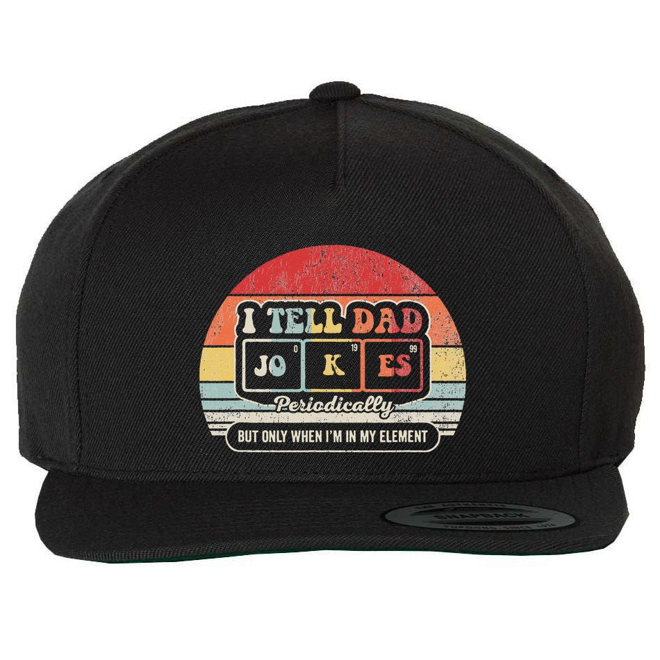 I Tell Dad Jokes Periodically Retro Style Wool Snapback Cap