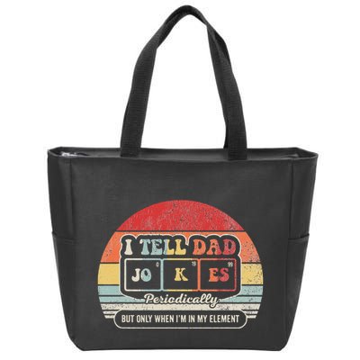 I Tell Dad Jokes Periodically Retro Style Zip Tote Bag