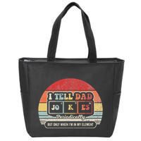 I Tell Dad Jokes Periodically Retro Style Zip Tote Bag