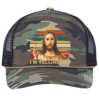 Im Telling Dad Jesus God Christian Retro Rope Trucker Hat Cap