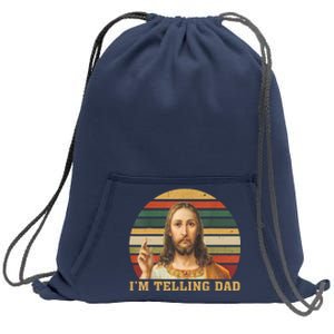 Im Telling Dad Jesus God Christian Sweatshirt Cinch Pack Bag