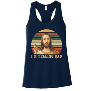 Im Telling Dad Jesus God Christian Women's Racerback Tank