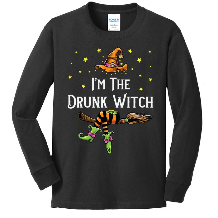 Im the Drunk Witch Halloween Matching Group Costume Kids Long Sleeve Shirt