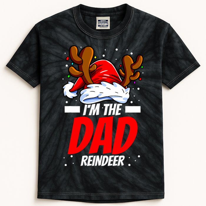 Im The Dad Reindeer Family Matching Christmas Kids Tie-Dye T-Shirt