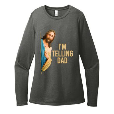 IM Telling Dad Funny Religious Christian Jesus Meme Womens CVC Long Sleeve Shirt