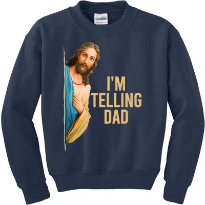 IM Telling Dad Funny Religious Christian Jesus Meme Kids Sweatshirt