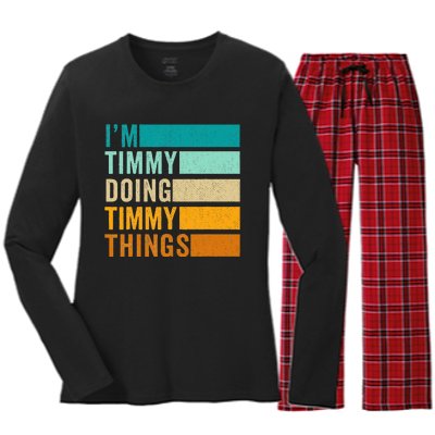 Im Timmy Doing Timmy Things Women's Long Sleeve Flannel Pajama Set 