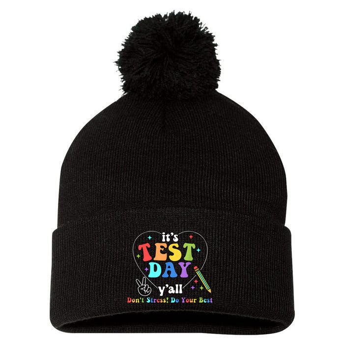 ItS Test Day YAll Funny Testing Day Pom Pom 12in Knit Beanie