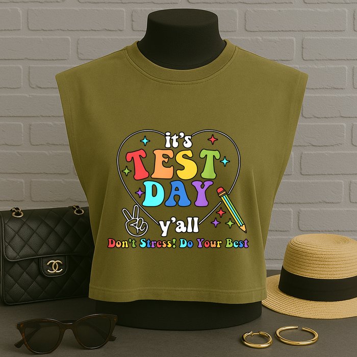 ItS Test Day YAll Funny Testing Day Garment-Dyed Women's Muscle Tee