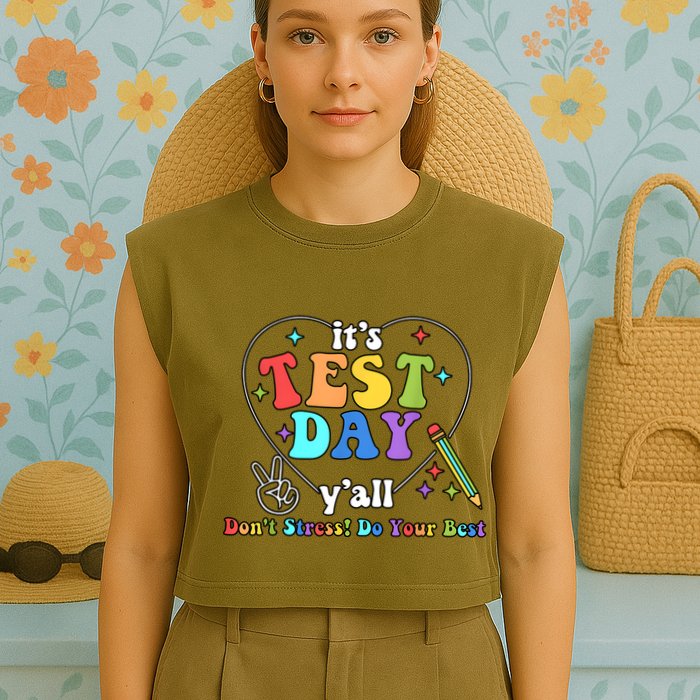ItS Test Day YAll Funny Testing Day Garment-Dyed Women's Muscle Tee