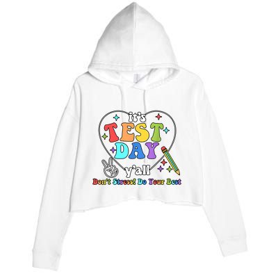 ItS Test Day YAll Funny Testing Day Crop Fleece Hoodie