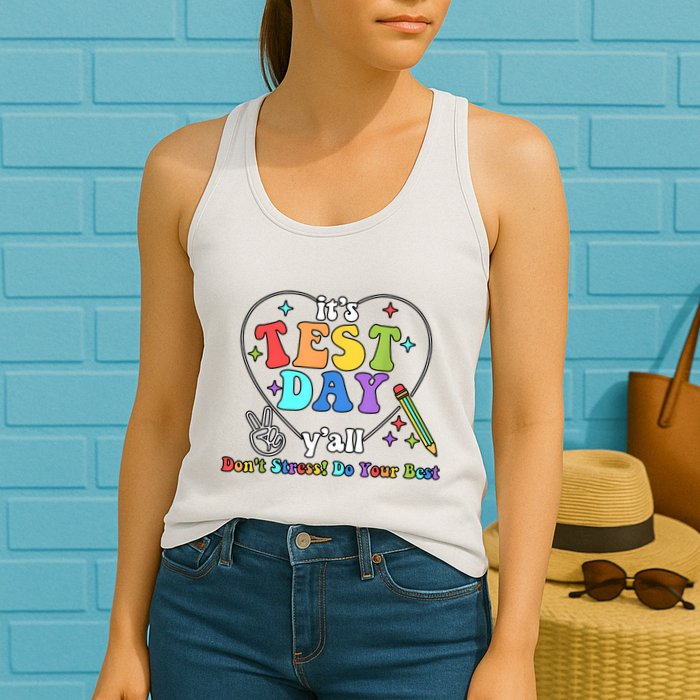 ItS Test Day YAll Funny Testing Day Womens Tank Top