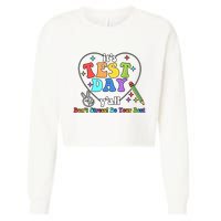 ItS Test Day YAll Funny Testing Day Cropped Pullover Crew