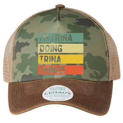 IM Trina Doing Trina Things Funny Personalized Quote Legacy Tie Dye Trucker Hat