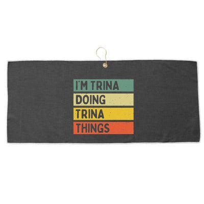 IM Trina Doing Trina Things Funny Personalized Quote Large Microfiber Waffle Golf Towel